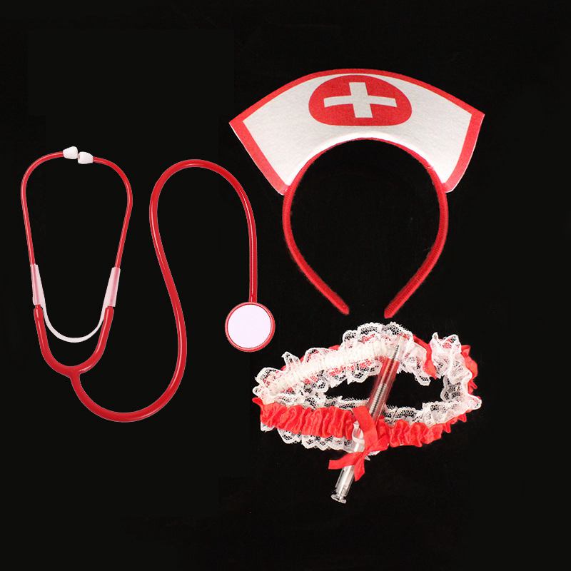 Medical Supplies - ナースハットヘッドバンドコスプレ衣装ハロウィンパーティーアクセサリー聴診器腿ベルトフェスティバルカーニバルハロウィンパーティー用品