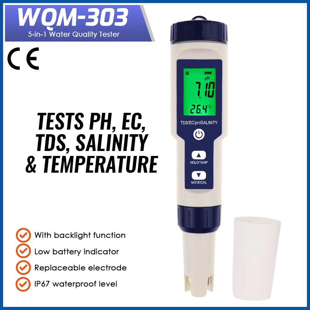 Ph Meter Digital Water Tester - 5 IN 1 PH 温度 TDS