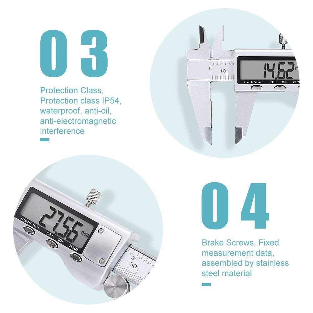 ステンレス鋼のデジタル電子ノギス,金属測定ツール,長さ150 - Digital Caliper 150Mm Stainless Steel のレビューと価格