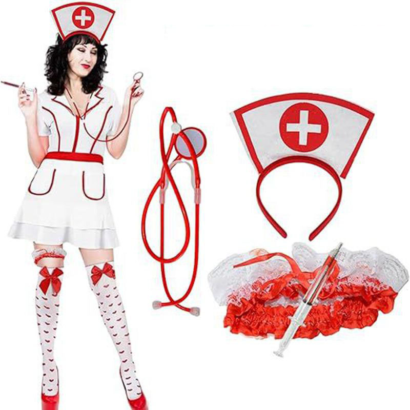 ナースハットヘッドバンドコスプレ衣装ハロウィンパーティーアク - Medical Supplies のレビューと価格