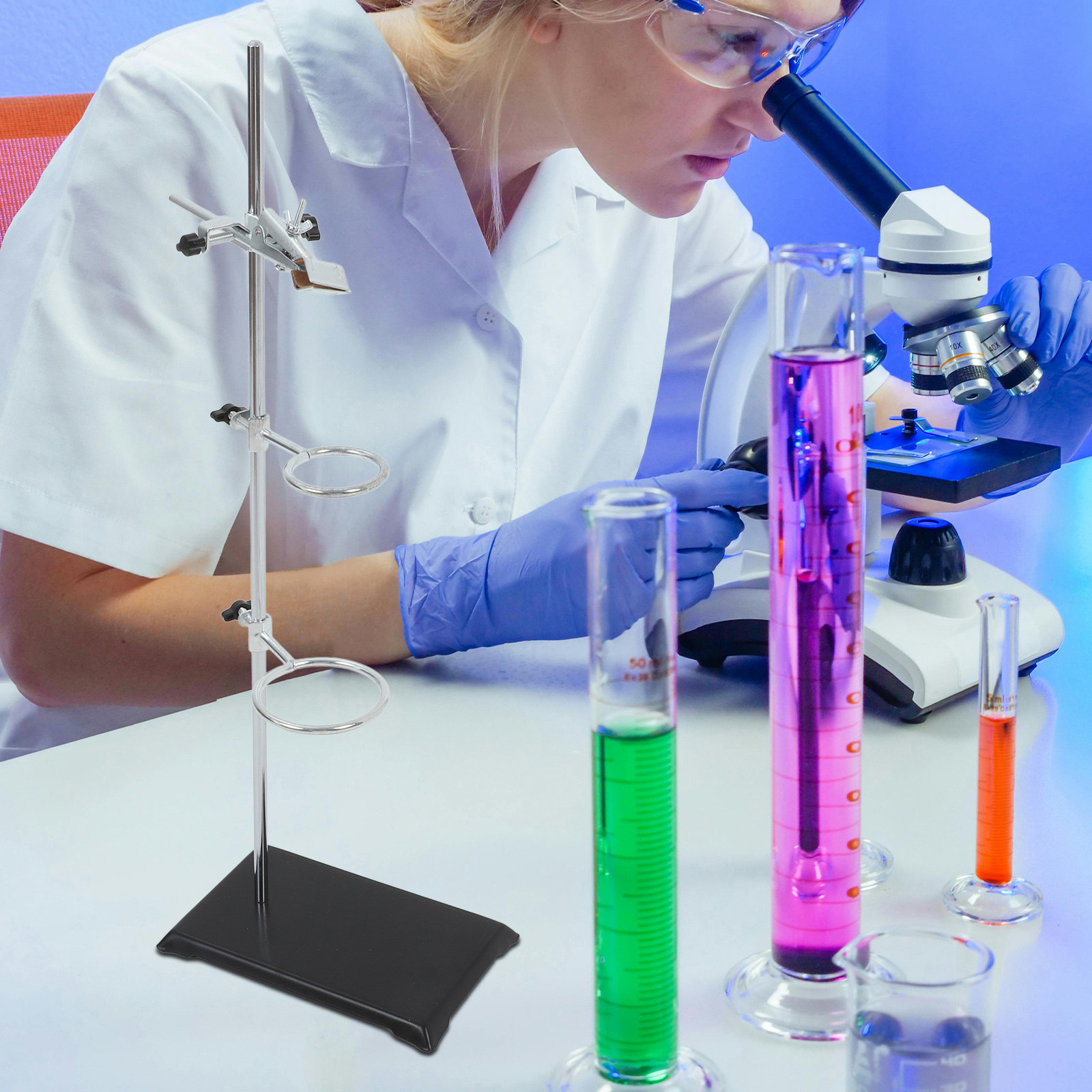 実験台、鉄製、ステンレス製、化学実験用、クランプリング、試験 - Lab Equipment のレビューと価格
